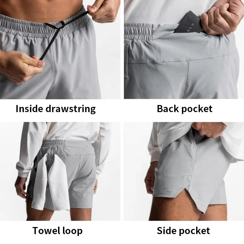 Men’s Athletic Shorts – Polyester Quick-Dry Sportswear for Running, Bodybuilding & Gym Workouts
