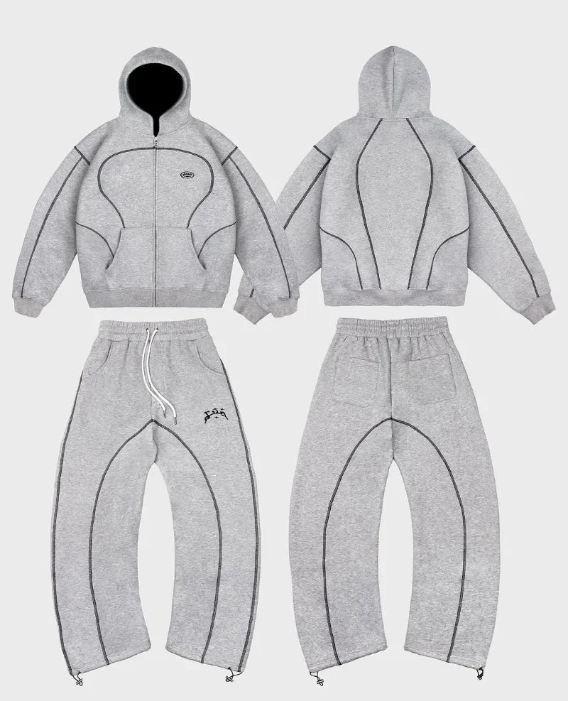 Men’s Y2K Street Style Outfit – Hip Hop Retro Sportswear Set