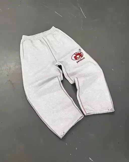 Men’s Navy Blue Y2K Joggers – Coin Embroidery | Retro Berlin Streetwear Sweatpants