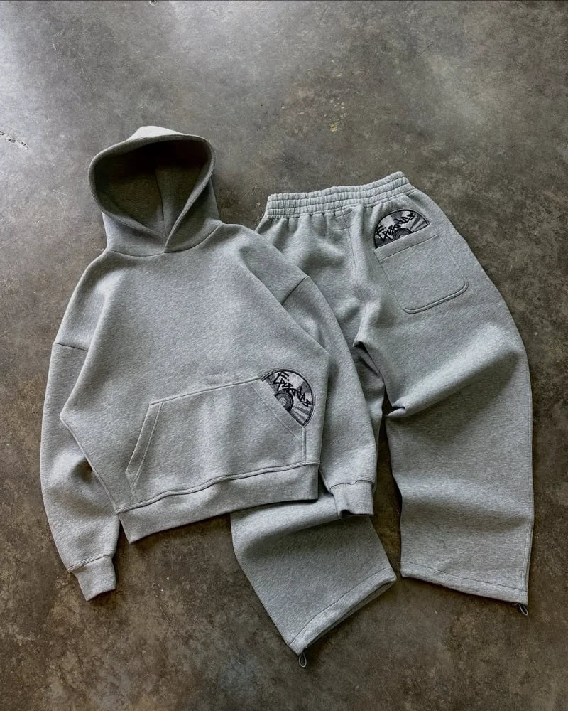 Men’s Hip-Hop Streetwear Tracksuit – Gothic Harajuku Embroidered Pullover & Loose Casual Suit