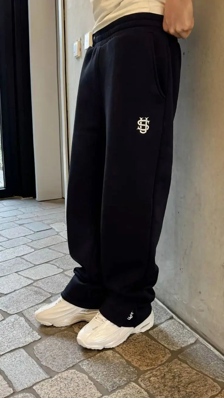 Men’s Navy Blue Y2K Joggers – Coin Embroidery | Retro Berlin Streetwear Sweatpants