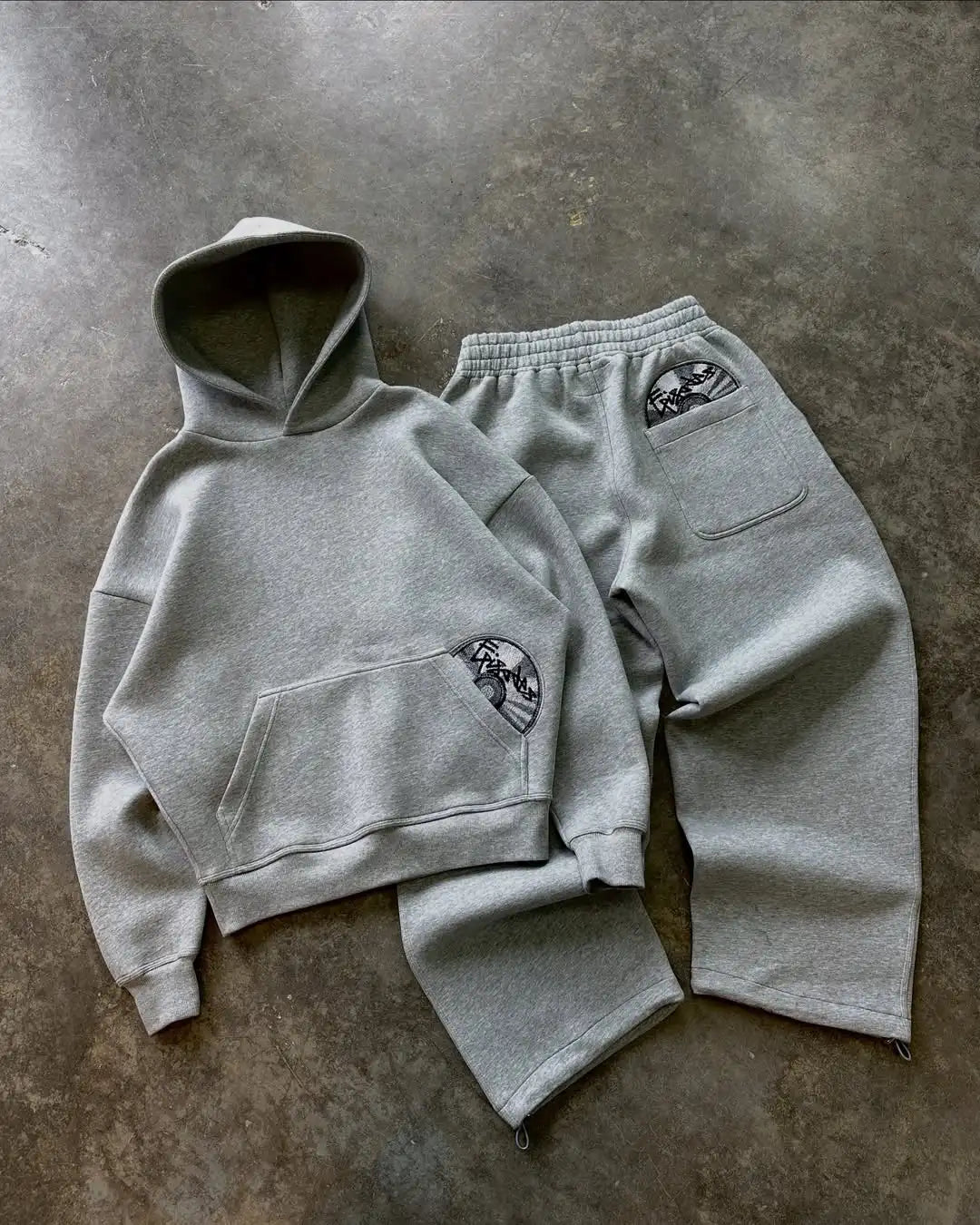 Men’s Hip-Hop Streetwear Tracksuit – Gothic Harajuku Embroidered Pullover & Loose Casual Suit