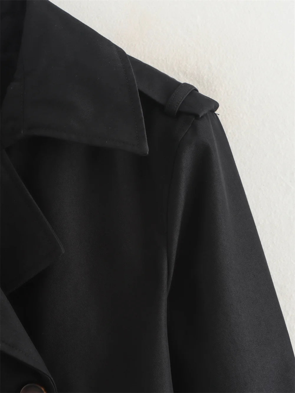 Vintage Cropped Trench Jacket – Women’s Double Breasted Streetwear Coat