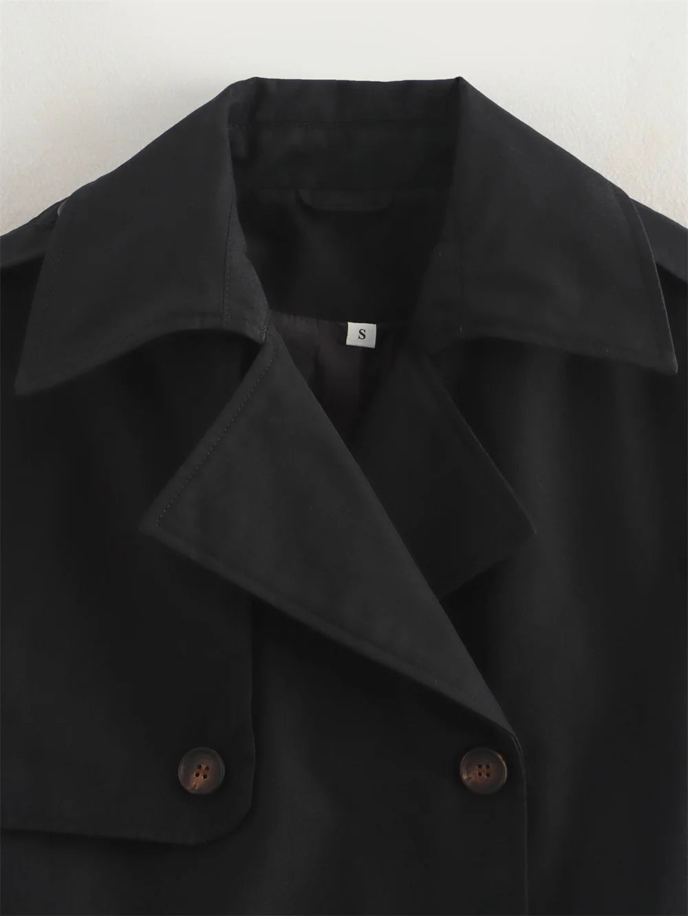 Vintage Cropped Trench Jacket – Women’s Double Breasted Streetwear Coat