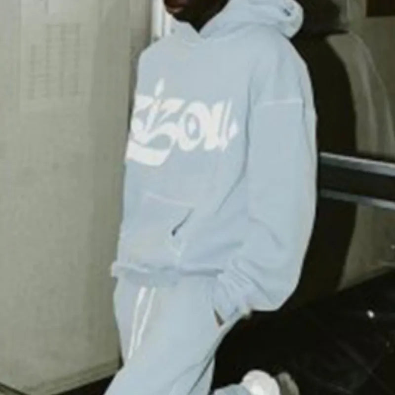 High Street Oversized Hoodie – Colorful Letter Print Retro Harajuku Casual Pullover for Men