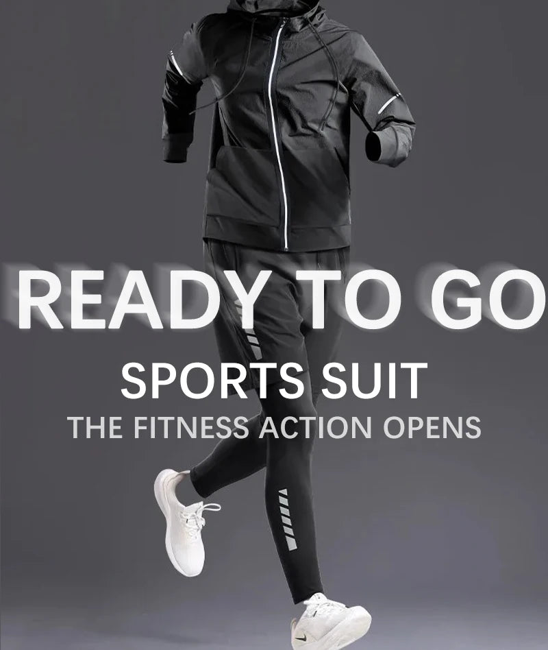 All-Season Men’s Sportswear Set – 5-Piece Tracksuit for Running, Cycling, Fitness, Hiking, Gym, Jogging & Boxing