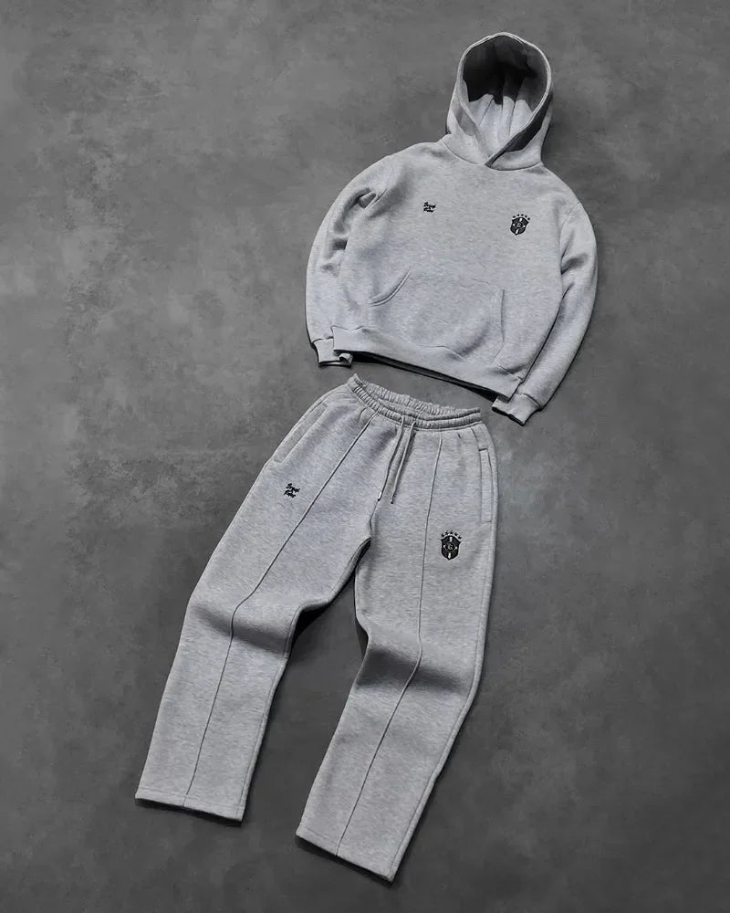 Y2K Punk Streetwear Men’s Oversized Tracksuit – Retro Gothic Hip Hop Embroidered Set