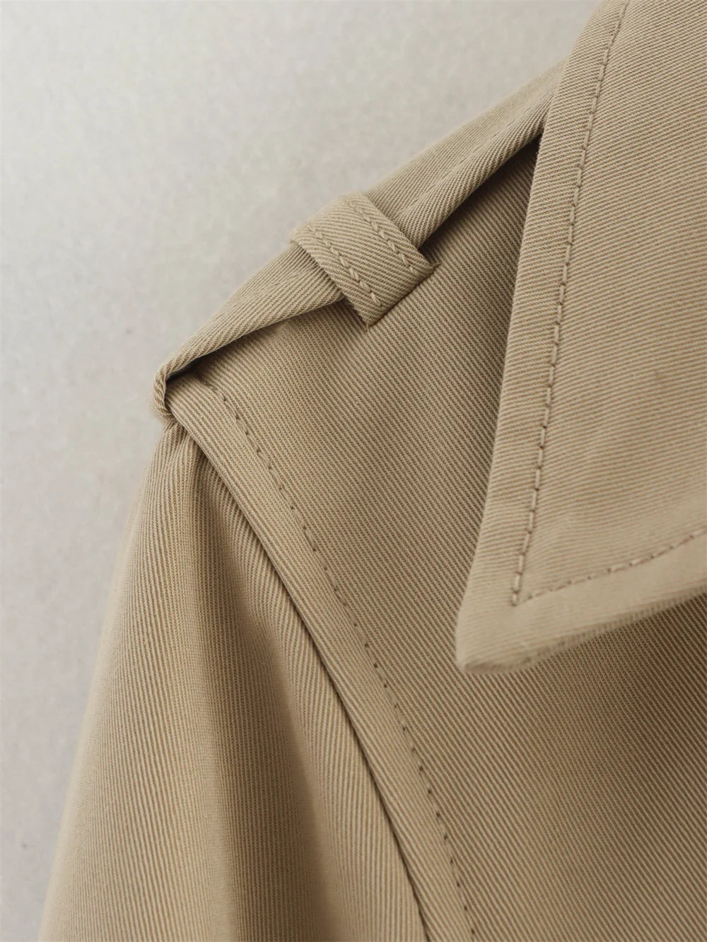 Vintage Cropped Trench Jacket – Women’s Double Breasted Streetwear Coat