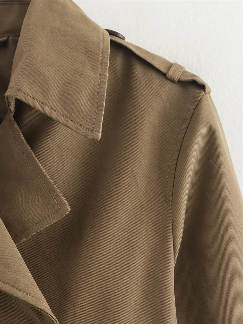 Vintage Cropped Trench Jacket – Women’s Double Breasted Streetwear Coat