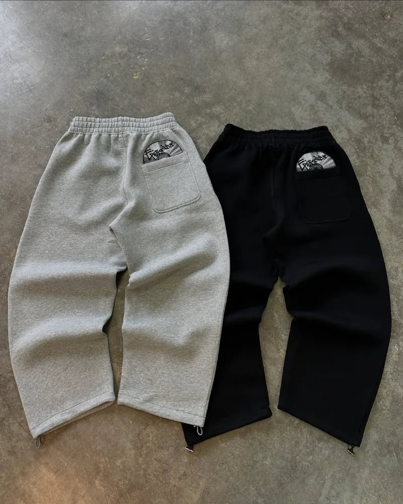 Men’s Hip-Hop Streetwear Tracksuit – Gothic Harajuku Embroidered Pullover & Loose Casual Suit
