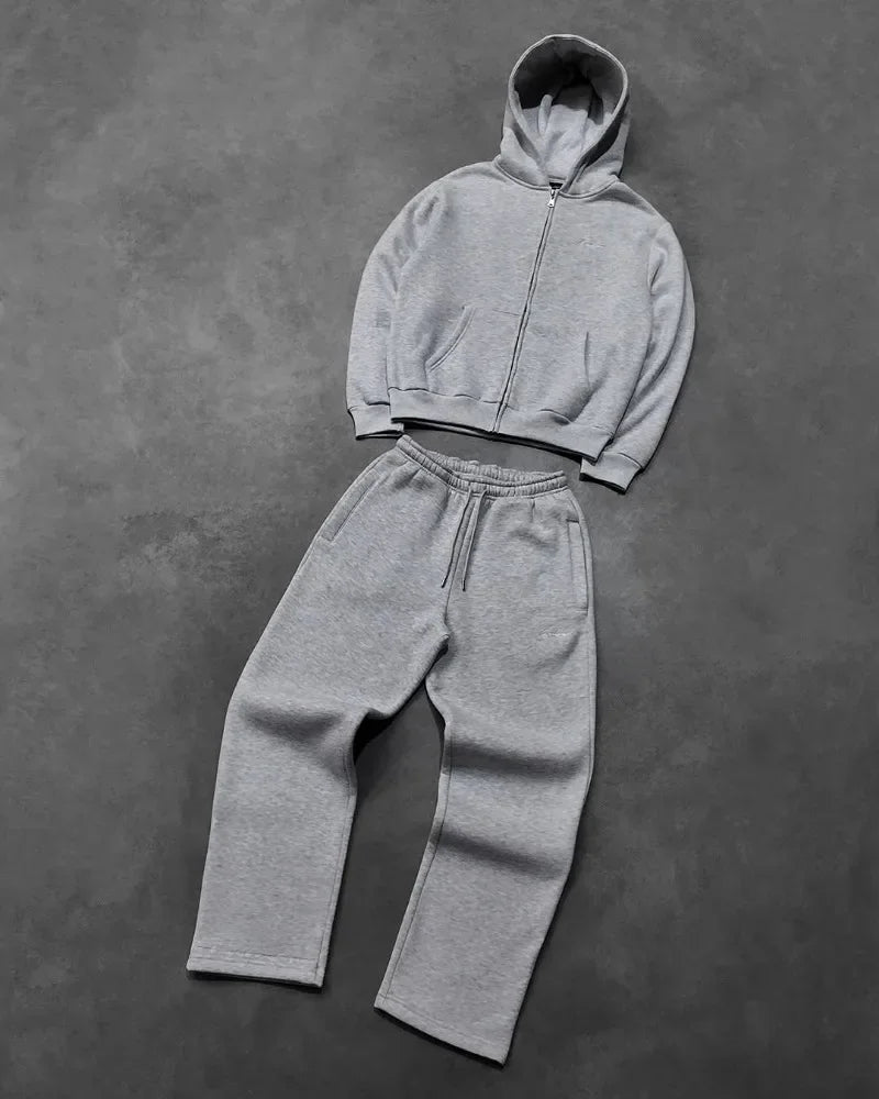 Y2K Punk Streetwear Men’s Oversized Tracksuit – Retro Gothic Hip Hop Embroidered Set