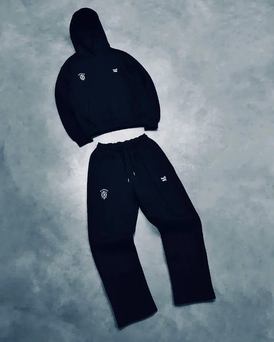 Y2K Punk Streetwear Men’s Oversized Tracksuit – Retro Gothic Hip Hop Embroidered Set