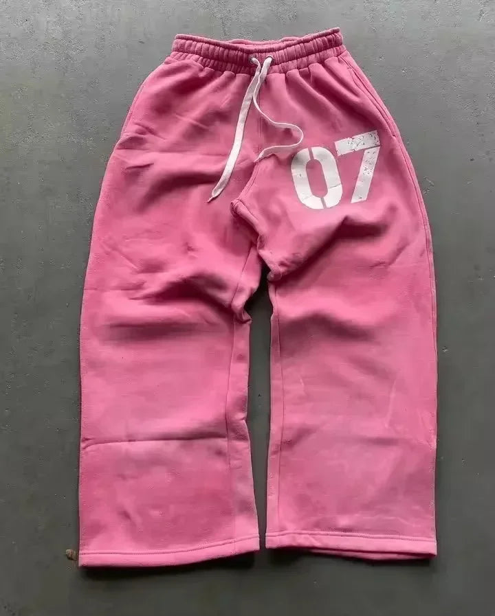 Men’s Navy Blue Y2K Joggers – Coin Embroidery | Retro Berlin Streetwear Sweatpants