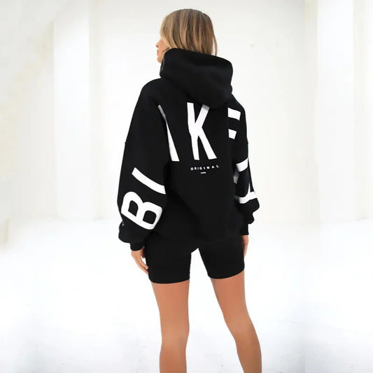 Women’s Oversized Fleece Hoodie – Autumn/Winter Fashion Print Sweatshirt